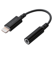 エレコム（ELECOM）　Lightning－φ3.5mm　ステレオミニジャック変換ケーブル　MPA－L35DS01BK　ブラック