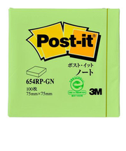 3M　ポスト・イット　ノート　654RP－GN　グリーン