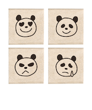 こどものかお #手帳はんこ部 4Pセット 0409-020 パンダ気分