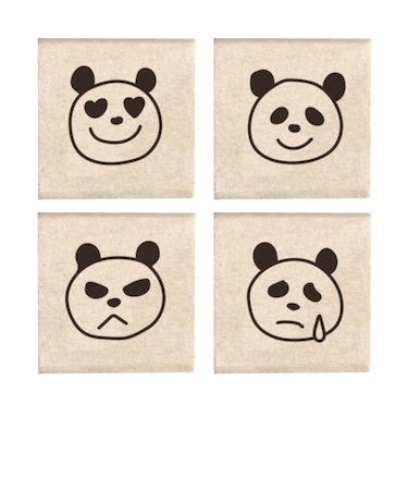 こどものかお　＃手帳はんこ部　4Pセット　0409－020　パンダ気分