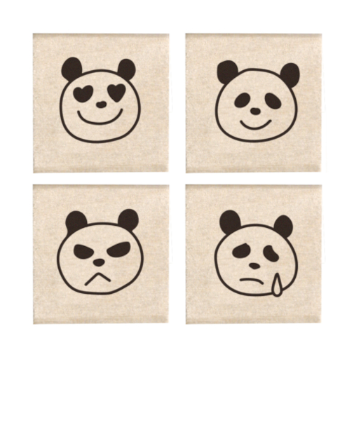 こどものかお　＃手帳はんこ部　4Pセット　0409－020　パンダ気分