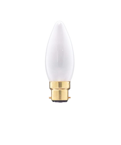 旭光　シャンデリア球　海外口金　40W　C37B22D　フロスト