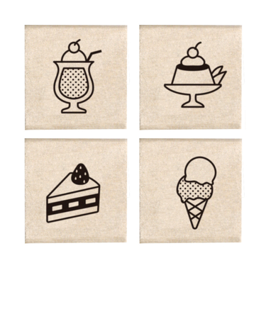 こどものかお　＃手帳はんこ部　4Pセット　0409－018　スイーツ