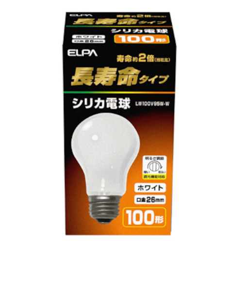 エルパ（ELPA）　長寿命タイプ　シリカ電球　LW100V95W-W