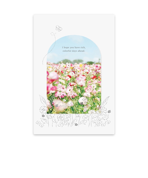 リュリュ　透明カード　TOC－16　お花畑