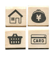 こどものかお　手帳はんこ部　ショッピング　0409－007　4個入