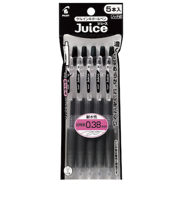 パイロット（PILOT）　ジュース（Juice）　ゲルインキボールペン　0.38mm　P-LJU50UF5B　ブラック　5本入
