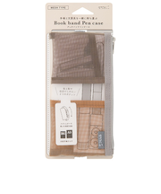 ミドリ（MIDORI）　ブックバンドペンケース　B6～A5用　メッシュ　41839006　茶
