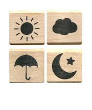 こどものかお 手帳はんこ部 天気 0409-002 4個入