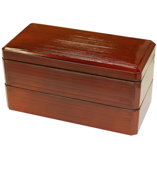 ミタニ　刷毛目　二段　ランチBOX　春慶塗