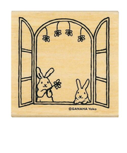 こどものかお　どうぶつはんこ【手帳編】　1675－008　ウサギ/窓