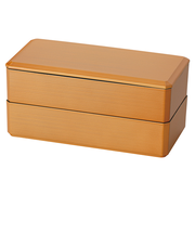 ミタニ 刷毛目 二段 ランチBOX 白木塗