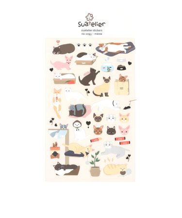 スワテリエ（suatelier）　ステッカー　　1093　meow