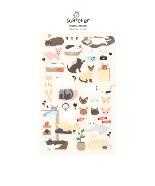 スワテリエ（suatelier）　ステッカー　　1093　meow