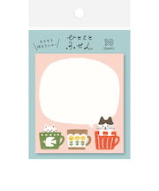 古川紙工　ひとことふせん　QF116　マグカップにゃんこ