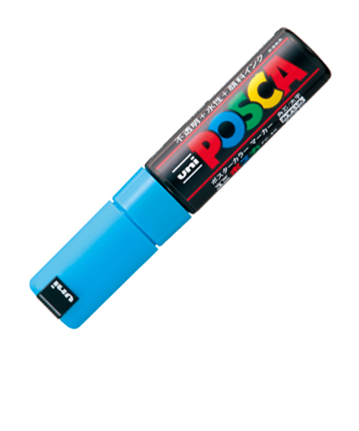三菱鉛筆　ポスカ　太字角芯　PC－8K　水色