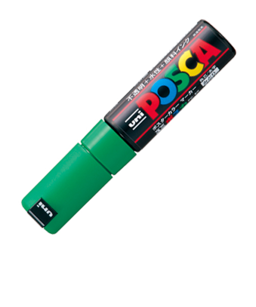 三菱鉛筆　ポスカ　太字角芯　PC－8K　緑