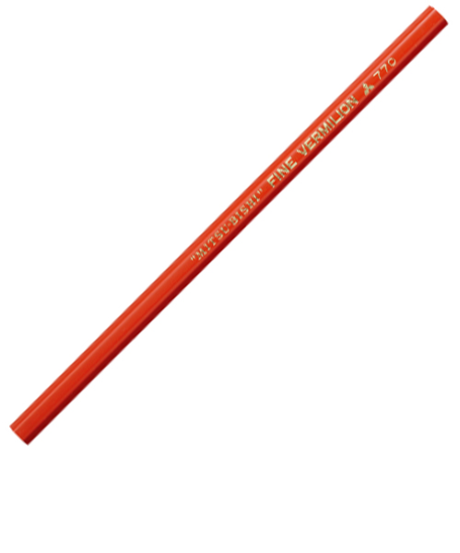 三菱鉛筆　朱通し6角鉛筆　770　朱