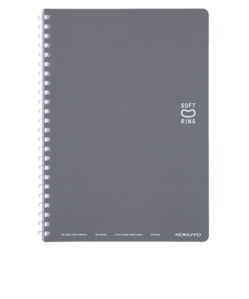 コクヨ（KOKUYO）　ソフトリングノート　ドット入り罫線　3号（A5）　ス－SV331BT－DM　ダークグレー