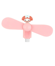 【お買い得】　グルマンディーズ　コネクタ付き　ミニクールファン（USB　Type-C）　サンリオキャラクターズ　マイメロディ