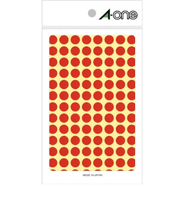 エーワン（A-one）　カラーラベル　9mm丸　赤