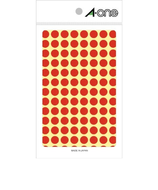 エーワン（A-one）　カラーラベル　9mm丸　赤