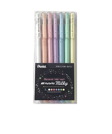 【お買い得】　ぺんてる（Pentel）　ハイブリッドミルキー　7色セット