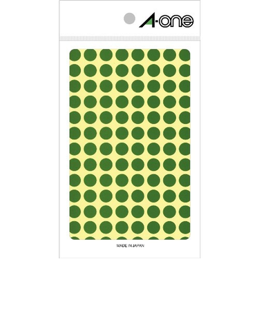 エーワン（A-one）　カラーラベル　9mm丸　緑