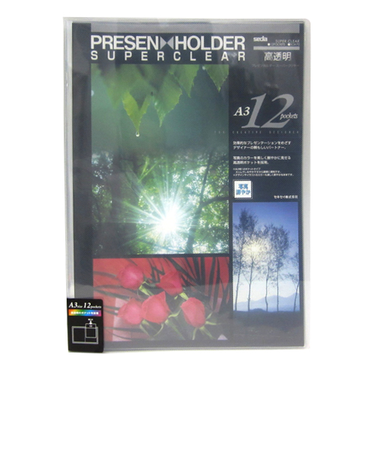 セキセイ　スーパークリアホルダ　A3-S_タテ入れ_12ポケット　SCH－70　クリア