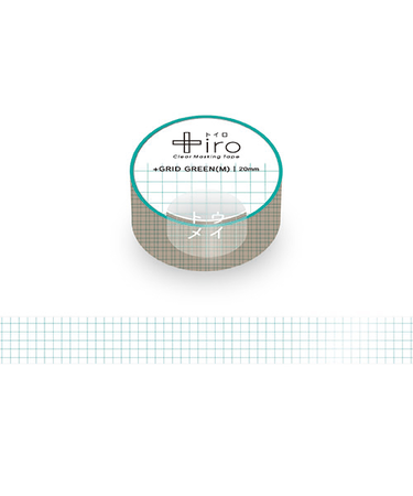 フロンティア　トイロ　クリアマスキングテープ　20mm　CT2009　GRIDGREEN（M）