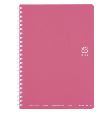 コクヨ（KOKUYO）　ソフトリングノート　ドット入り罫線　3号（A5）　ス－SV331BT－LP　ライトピンク