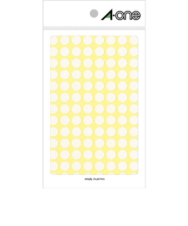 エーワン（A-one）　カラーラベル　9mm丸　白