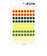 エーワン（A-one）　カラーラベル　9mm丸　アソート