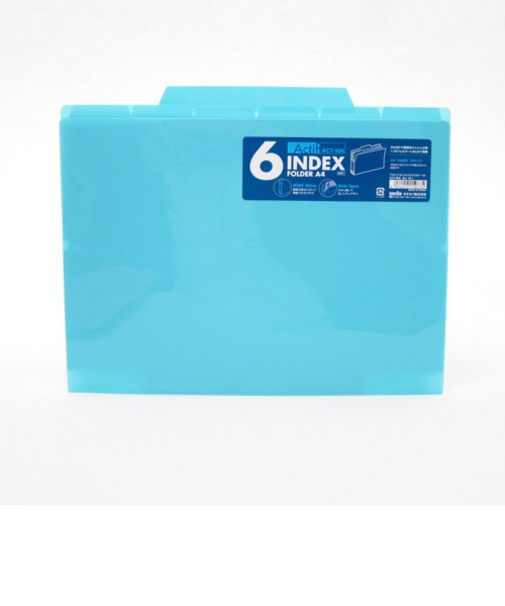 セキセイ　6インデックスフォルダー　A4　ACT－906　ブルー
