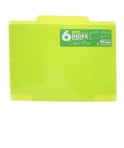 セキセイ　6インデックスフォルダー　A4　ACT－906　ライトグリーン