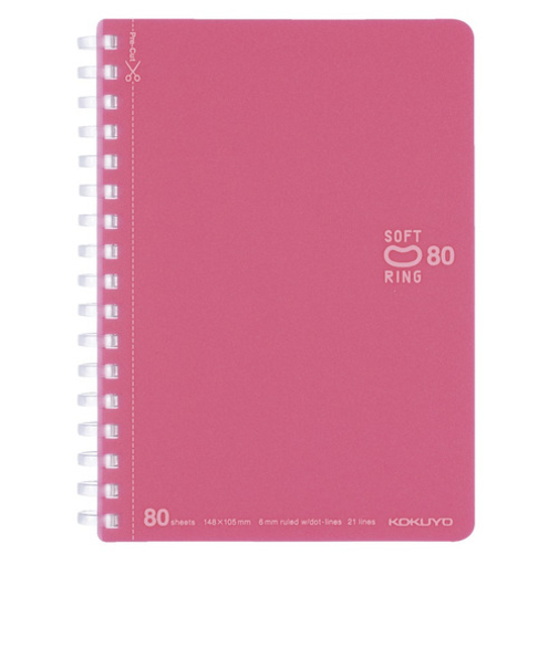 コクヨ（KOKUYO）　ソフトリングノート　ドット入り罫線　5号（A6）　ス－SV358BT－LP　ライトピンク