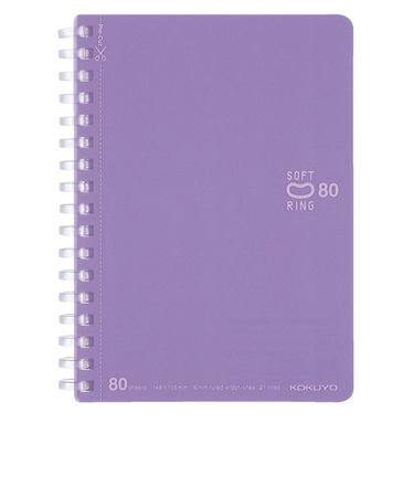 コクヨ（KOKUYO）　ソフトリングノート　ドット入り罫線　5号（A6）　ス－SV358BT－V　紫