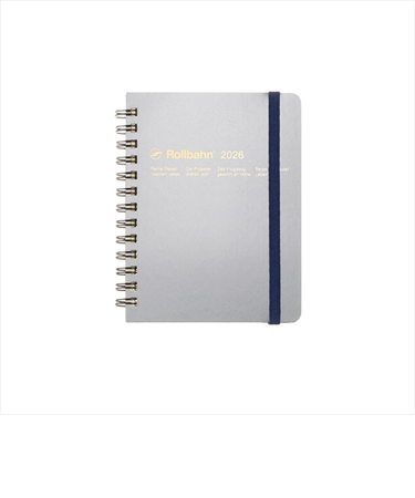 【2025年10月始まり】　デルフォニックス（DELFONICS）　ロルバーンダイアリー　メタリック　M　マンスリーブロック　160016_704　シルバー　月