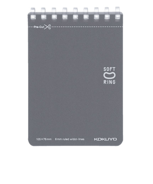 コクヨ（KOKUYO）　ソフトリングメモ　ドット入り罫線　A7変型　メ－SV371BT－DM　ダークグレー