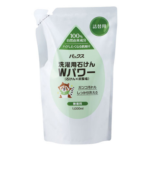 太陽油脂　パックス　洗濯用石けん　Wパワー　詰替用　1L