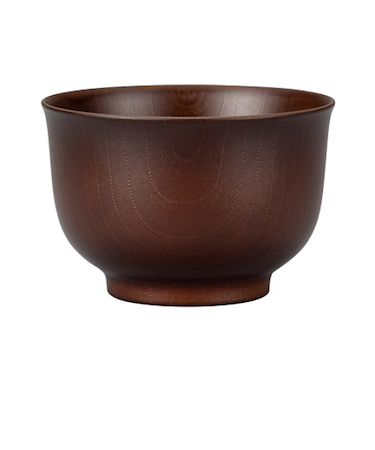 宮本産業　抗菌塗汁椀　羽反木目　ウォルナット