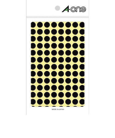 エーワン（A-one）　カラーラベル　9mm丸　黒