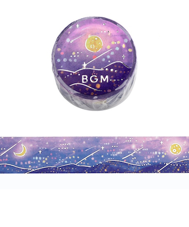 ビージーエム（BGM）　マスキングテープ　BM-SDG016　流れ星の夜・掬星