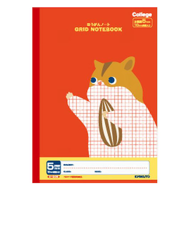 日本ノート　アニマル　ほうがんノート　5mm方眼　B5　LT01　バーミリオン
