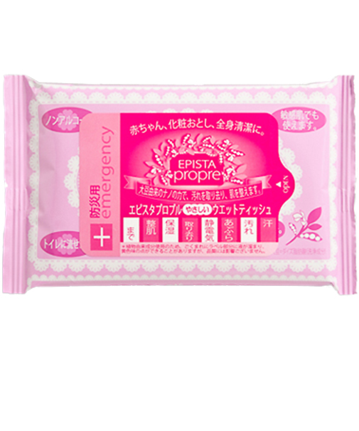 エピスタ　プロプル　やさしいウェットティッシュ　ハンディタイプ　せっけんの香り　（防災用ラベル）　10枚入