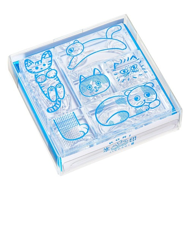 キングジム（KING　JIM）　透明スタンプ「氷印」　6個セット　CLSS－005　ネコ