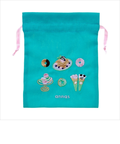 学研ステイフル　アンナス（annas）　刺繍ミニ巾着　F13039　マカロン