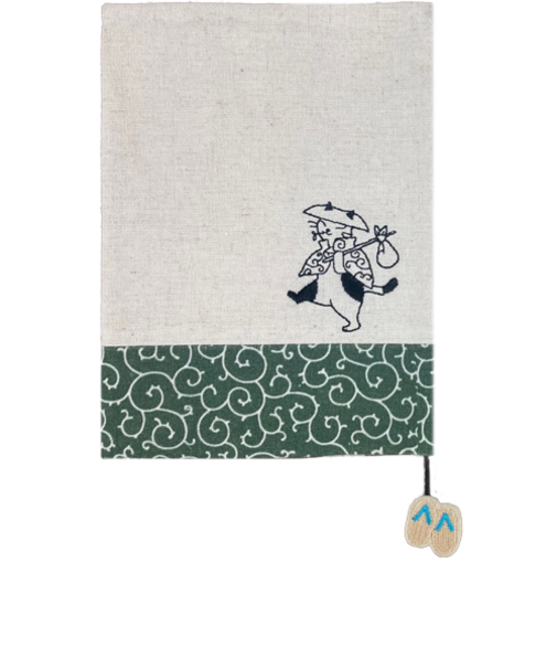 わくり　ブックカバー文庫　N150-BC0010　生成り／唐草