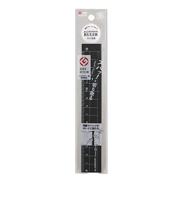 クツワ（KUTSUWA）　アルミ定規　15cm　XS03　ブラック
