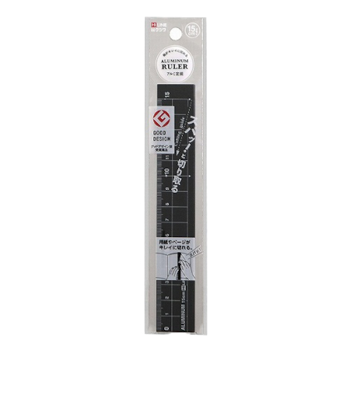クツワ（KUTSUWA）　アルミ定規　15cm　XS03　ブラック
